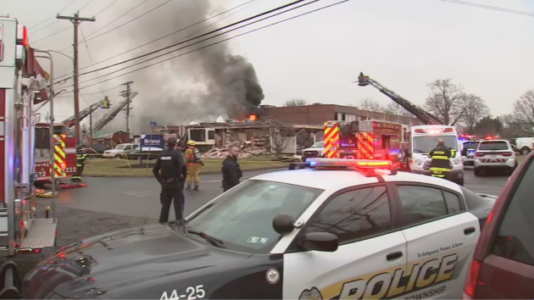 Massive fire erupts after apparent explosion at nursing home in Pennsylvania